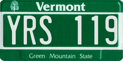 VT license plate YRS119