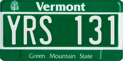 VT license plate YRS131
