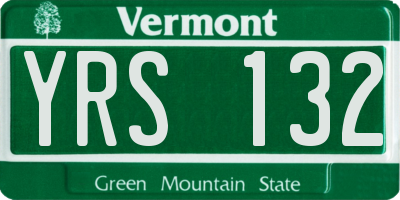 VT license plate YRS132