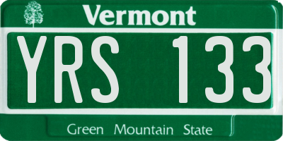 VT license plate YRS133