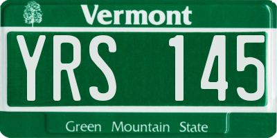 VT license plate YRS145