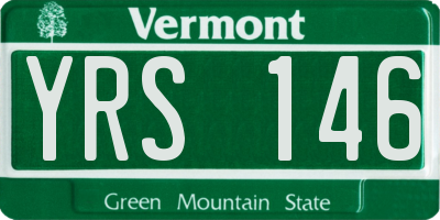 VT license plate YRS146