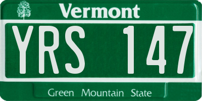 VT license plate YRS147