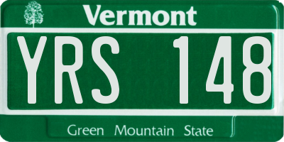 VT license plate YRS148