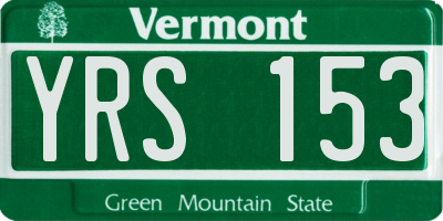 VT license plate YRS153