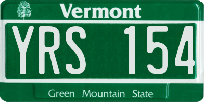 VT license plate YRS154