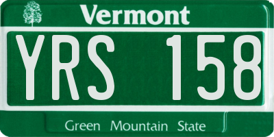 VT license plate YRS158