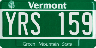 VT license plate YRS159