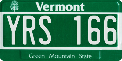 VT license plate YRS166