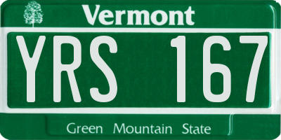 VT license plate YRS167