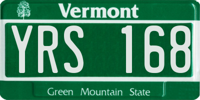 VT license plate YRS168