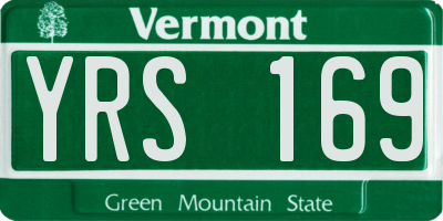 VT license plate YRS169