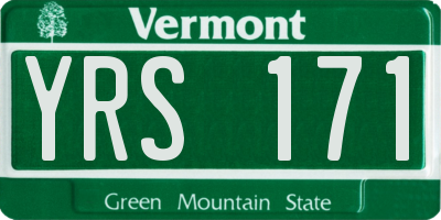 VT license plate YRS171