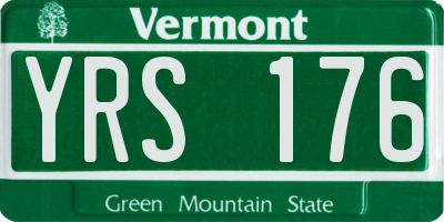 VT license plate YRS176