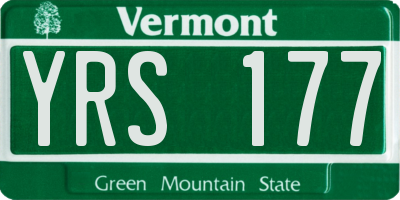 VT license plate YRS177