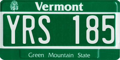 VT license plate YRS185