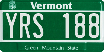 VT license plate YRS188