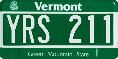 VT license plate YRS211