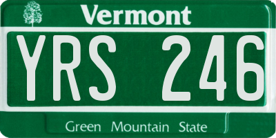 VT license plate YRS246