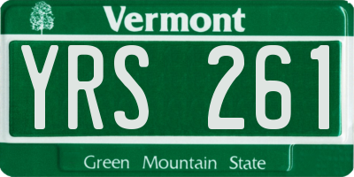VT license plate YRS261