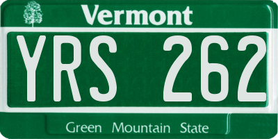 VT license plate YRS262