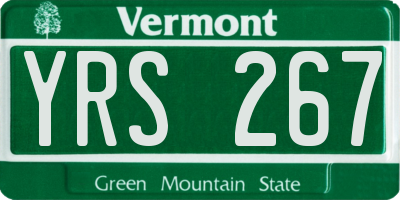VT license plate YRS267