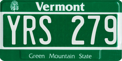 VT license plate YRS279