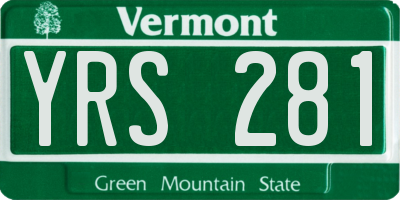 VT license plate YRS281