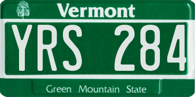 VT license plate YRS284