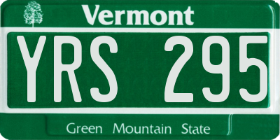 VT license plate YRS295