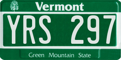 VT license plate YRS297