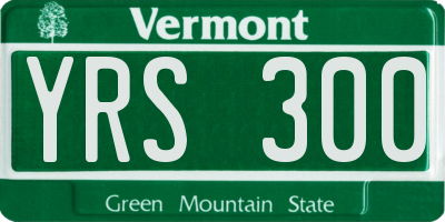 VT license plate YRS300