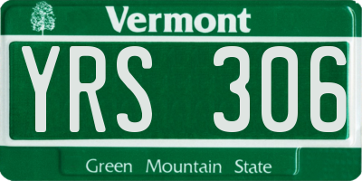 VT license plate YRS306