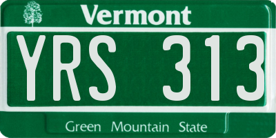 VT license plate YRS313