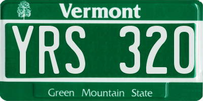 VT license plate YRS320