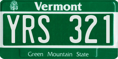 VT license plate YRS321