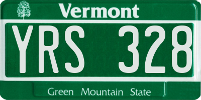VT license plate YRS328