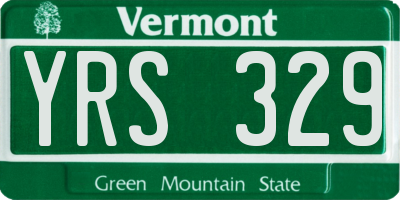 VT license plate YRS329