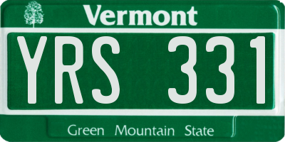 VT license plate YRS331