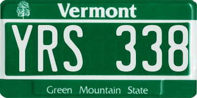 VT license plate YRS338