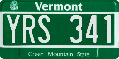 VT license plate YRS341
