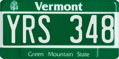 VT license plate YRS348