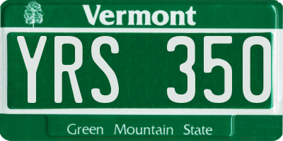 VT license plate YRS350