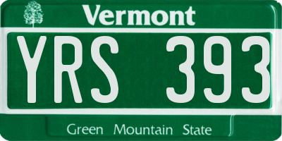 VT license plate YRS393