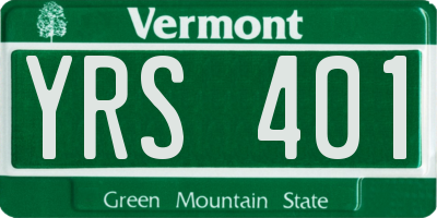 VT license plate YRS401