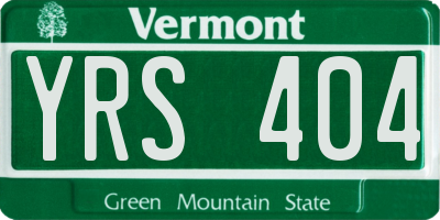 VT license plate YRS404