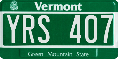 VT license plate YRS407