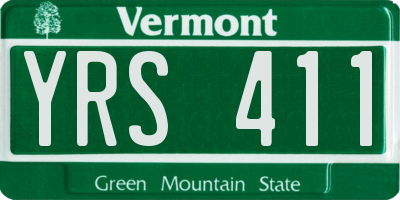 VT license plate YRS411