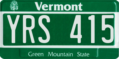 VT license plate YRS415