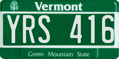 VT license plate YRS416